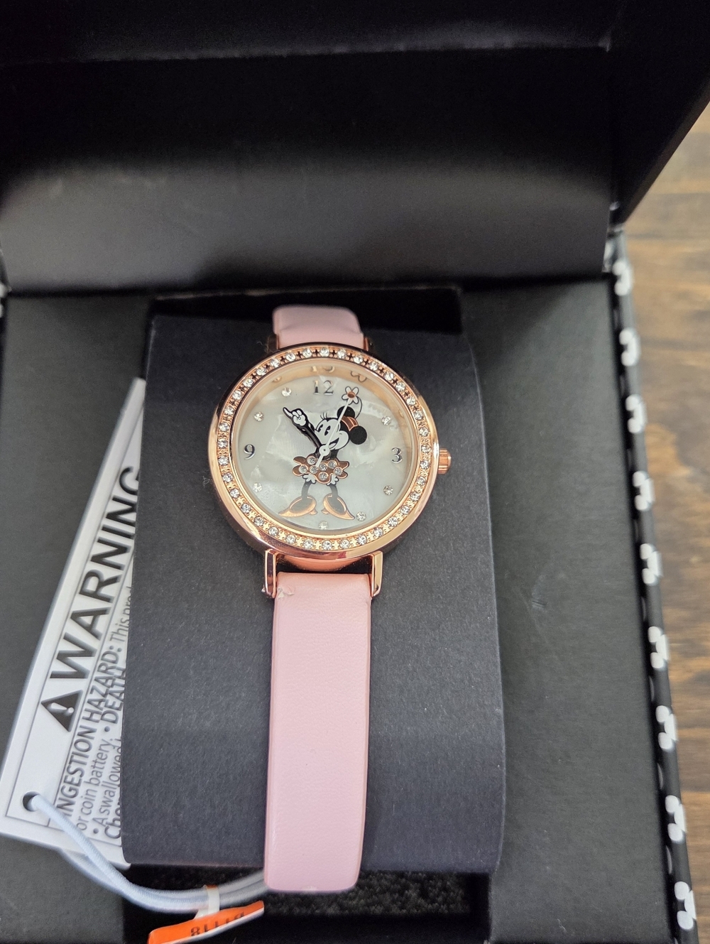 Pink Minnie Mouse Crystal Accent Ladies Watch